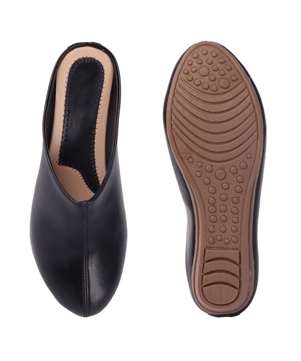 Back Open Mules Half Shoes black 416
