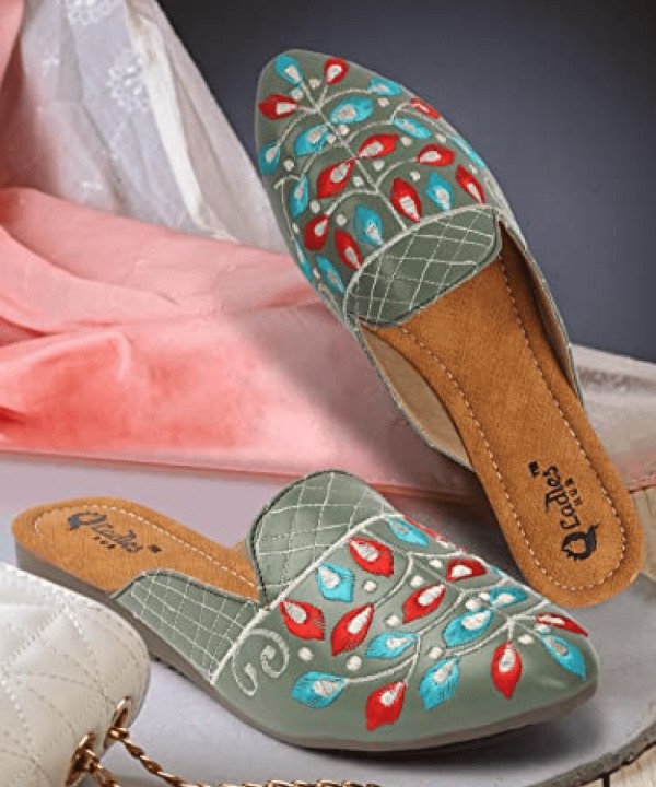 Ethnic Back Open Mules 214