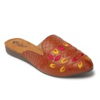 Ethnic Back Open Mules - tan 476