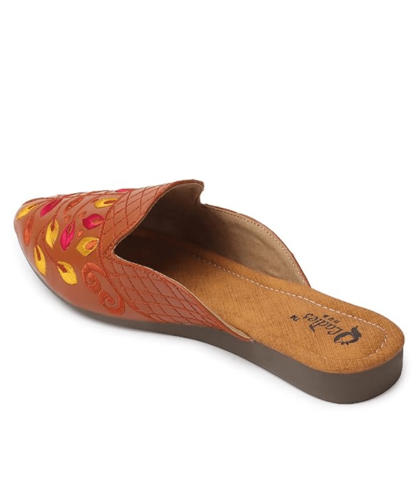 Ethnic Back Open Mules - tan 477