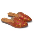 Ethnic Back Open Mules - tan 483