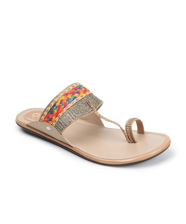 Ethnic Slippers and Fashion Sandals Girls - Beige 426