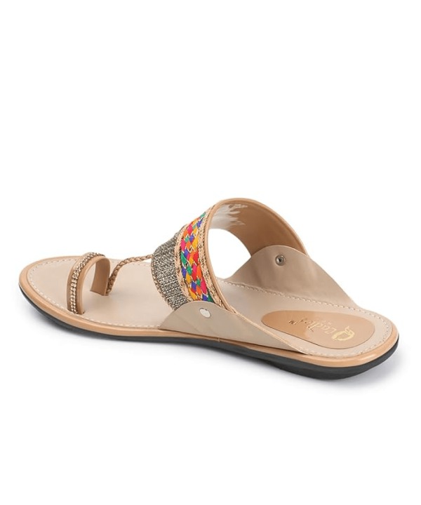 Ethnic Slippers and Fashion Sandals Girls - Beige 427