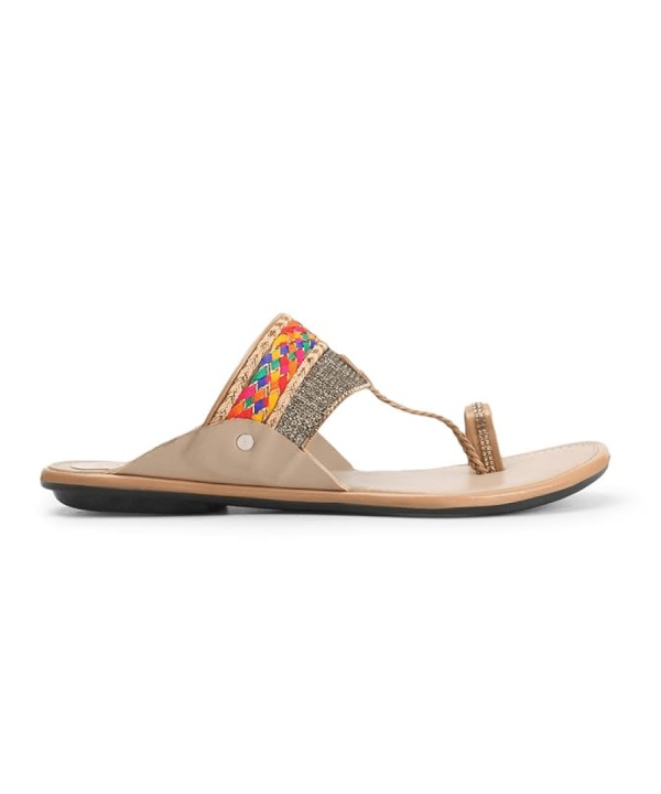 Ethnic Slippers and Fashion Sandals Girls - Beige 430
