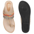 Ethnic Slippers and Fashion Sandals Girls - Beige 436