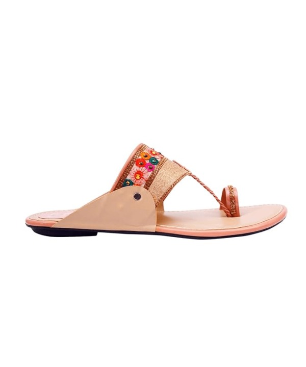 Ethnic Slippers and Fashion Sandals peach 443