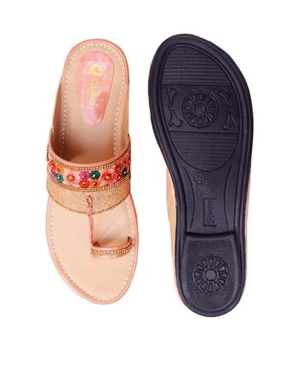 Ethnic Slippers and Fashion Sandals peach 456