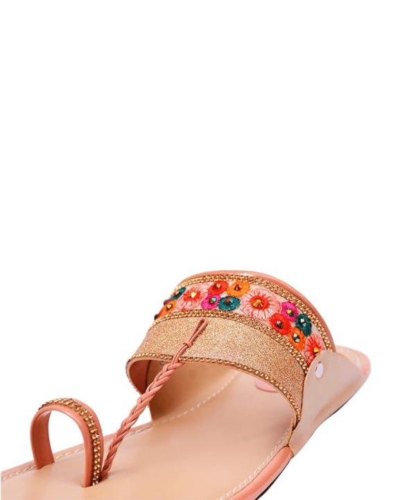 Ethnic Slippers and Fashion Sandals peach 462