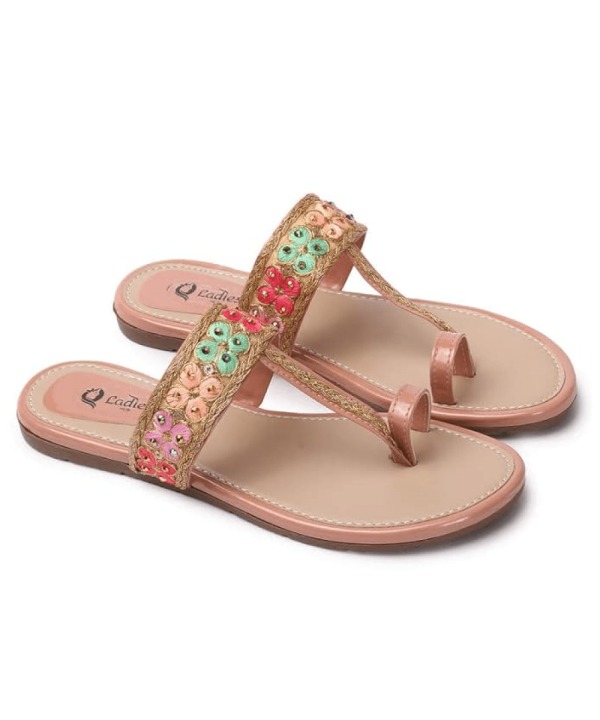 Flat Fashion Sandals peach 397