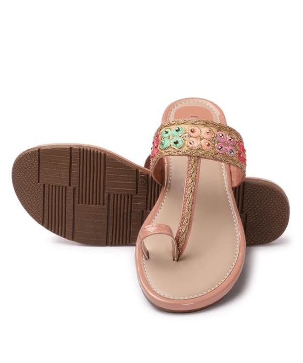 Flat Fashion Sandals peach 413