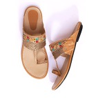 Beige Kolhapuri for women