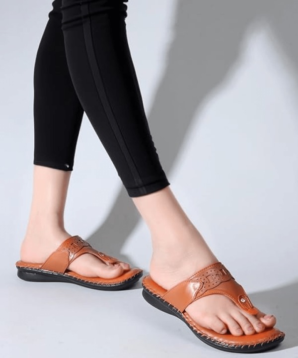 Orthopedic Fancy Wedge Sandals tan 284
