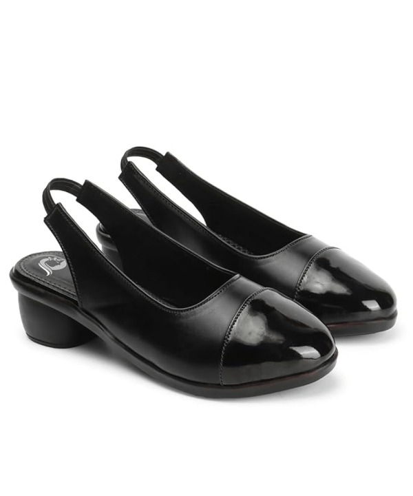 Pointed Toe Block Heels black 449