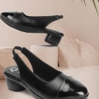 Pointed Toe Block Heels black 461