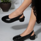 Pointed Toe Block Heels black 467