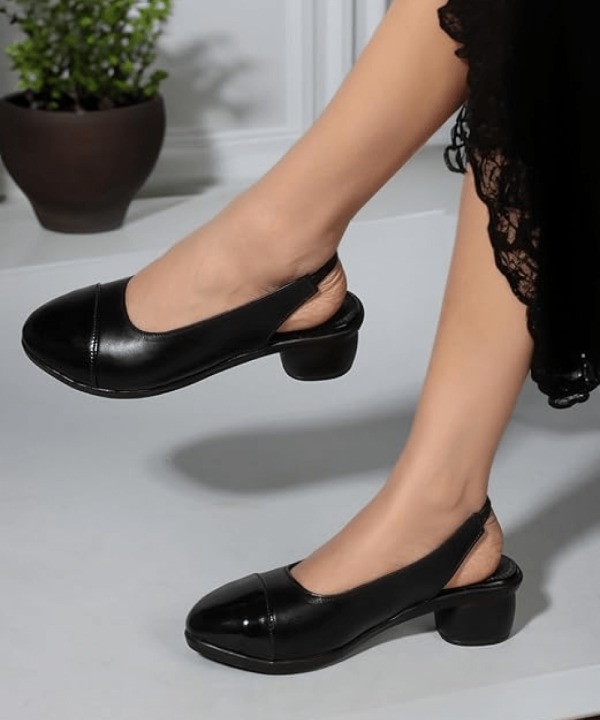 Pointed Toe Block Heels black 467