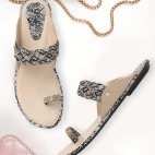 Stylish Ethnic Flat Sandals black 466