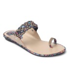 Stylish Ethnic Flat Sandals blue 445
