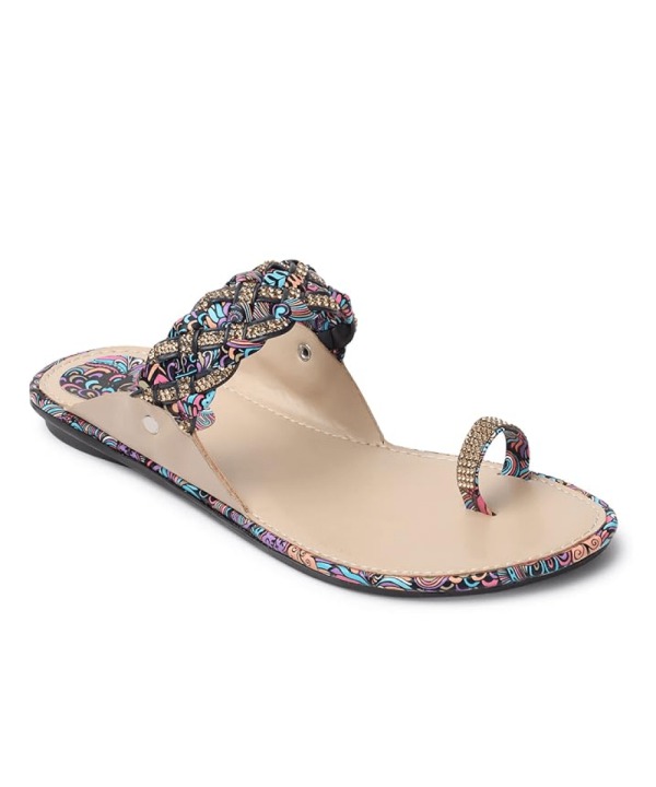 Stylish Ethnic Flat Sandals blue 445