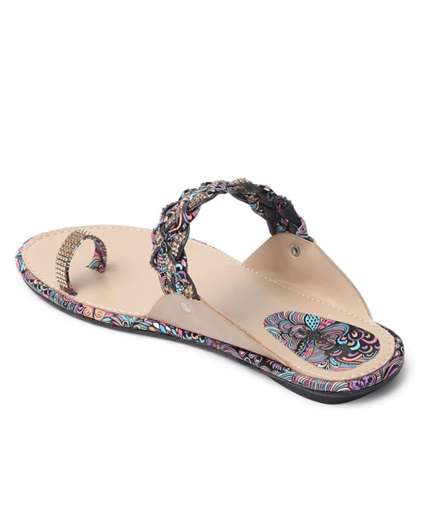 Stylish Ethnic Flat Sandals blue 446