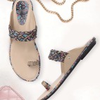 Stylish Ethnic Flat Sandals blue 470