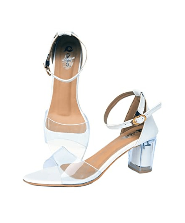 Transparent Solid Block Heels 245