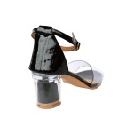 Transparent Solid Block Heels black 388