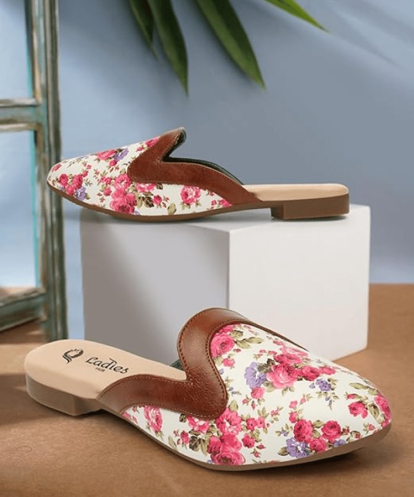 Women Slip on Mules Shoes cream 500