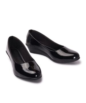 Casual Latest Collection Comfortable Women's Slip-on Casual Bellies & Ballerina Stylish Solid Wedge Heels Shoes for Women & Girls - Black