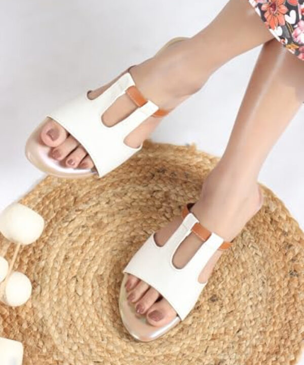 Platform heels Fashion slippers-white-617