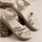 Sandals Platform Heels-Cream-601
