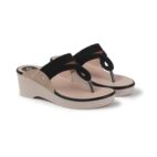 Wedge Heel Kolhapuri Sandals-black-1214