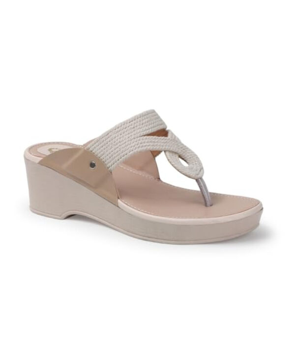 Women Wedge Heel Kolhapuri Sandals-white-1221