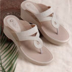 Women Wedge Heel Kolhapuri Sandals-white-1223