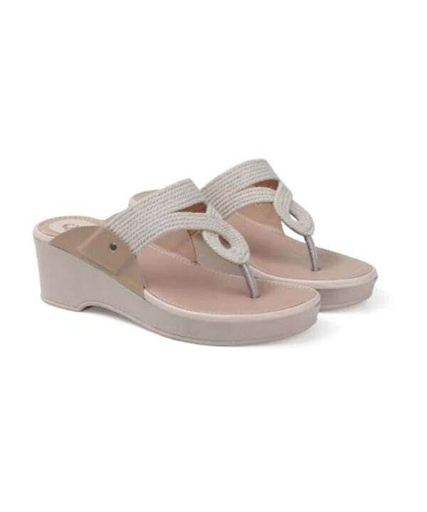 Women Wedge Heel Kolhapuri Sandals-white-1224