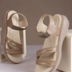 Women’s Wedge Sandals Platform Heels-Beige-1198