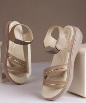 Stylish Women's Wedge Sandals Platform Heels with Extra Soft Cushioned Footbed, Ankle Strap & Open Toe Style - Beige