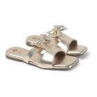 Fancy Slip-On Slippers with Bow Tie Design - Golden-1261