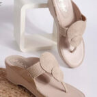 Kolhapuri Design Slip-on Slippers Girls - Beige-1225