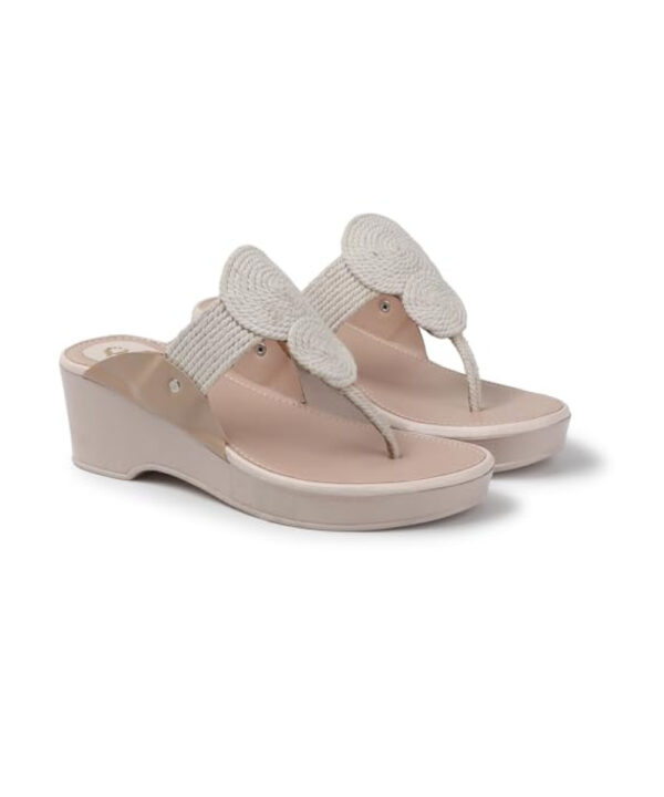 Kolhapuri Design Slip-on Slippers Girls - White-1229