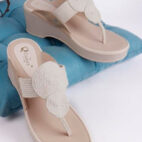 Kolhapuri Design Slip-on Slippers Girls - White-1233