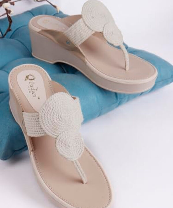 Kolhapuri Design Slip-on Slippers Girls - White-1233