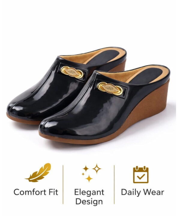 Formal Half Shoes & Party Wedge Sandals - Black-26 Formal Half Shoes & Party Wedge Sandals - Black-26