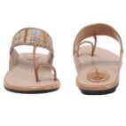 Ethnic Flat Toe Ring Sandals & Slip-on Fancy Slippers for Girls - Beige-47