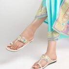 Ethnic Kolhapuri for Women-white-34