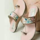 Flat Fancy Braided Ethnic Ladies Slippers - Sea Green-48