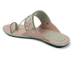 Flat Fancy Braided Ethnic Ladies Slippers - Sea Green-56
