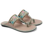 Flat Fancy Braided Ethnic Ladies Slippers - Sea Green-57
