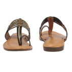 Kolhapuri Chappal for Women Stylish Footwear-Black-Beige-111