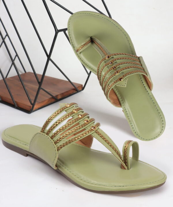 Kolhapuri Chappal for Women Stylish Footwear-green-1100 Kolhapuri Chappal for Women Stylish Footwear-green-1100